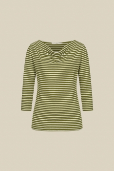 LANIUS - Wasserfallshirt mit Streifen - olive